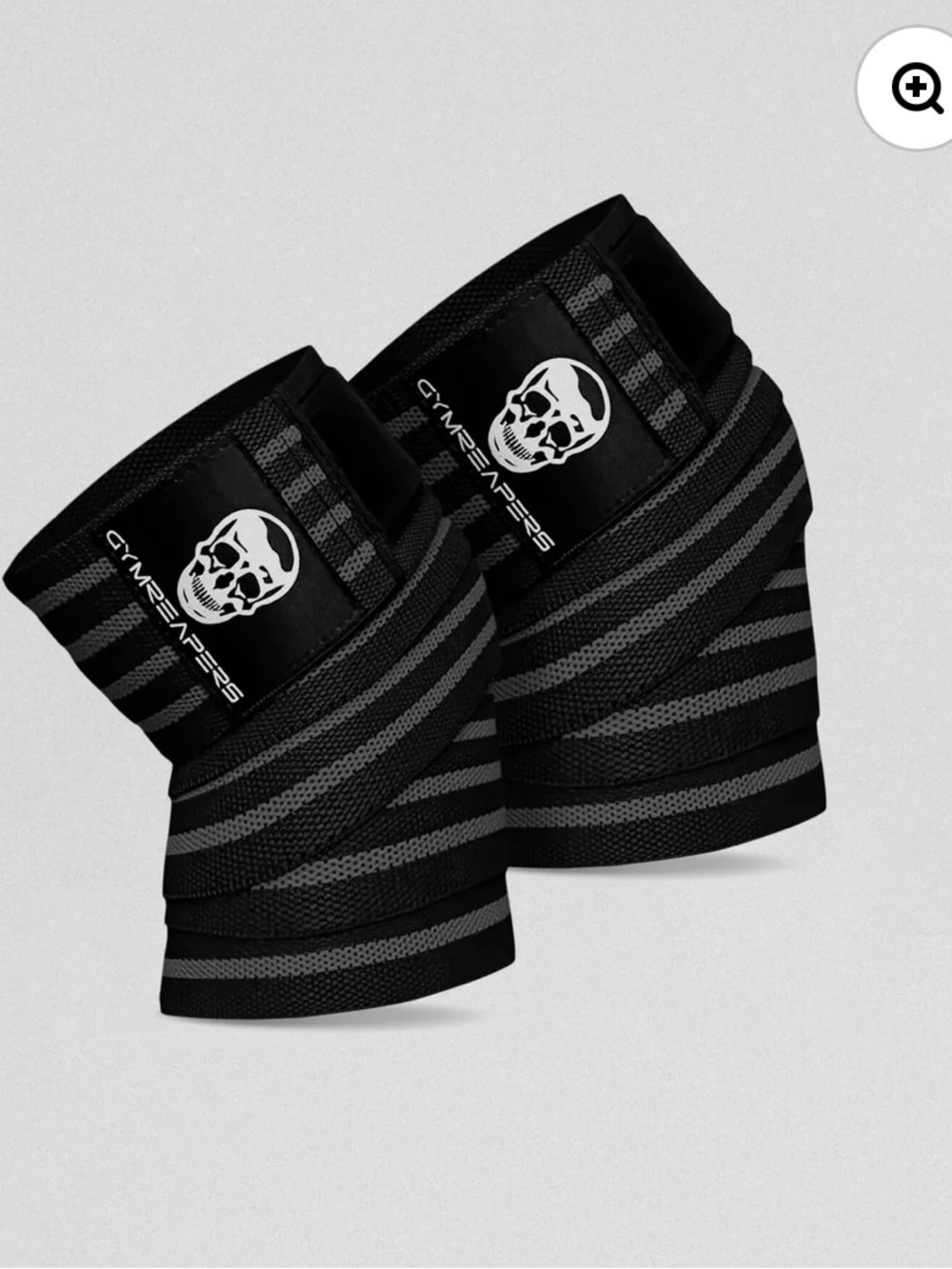 GYMREAPERS KNEE WRAPS - GRAY. Includes drawstring bag! NWOT